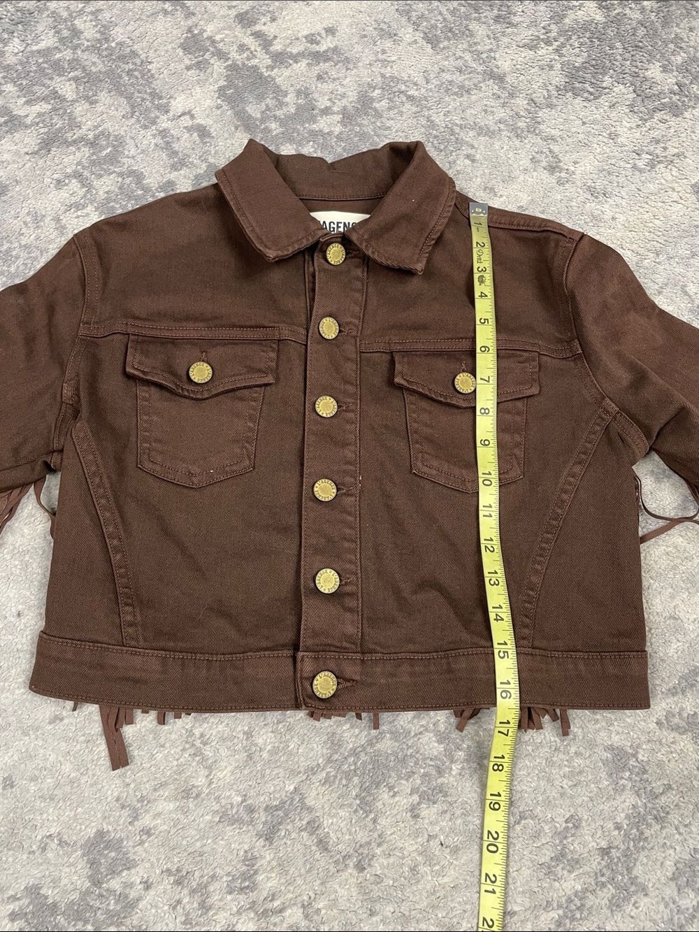 NWT L’Agence Koda Crop Jacket Brown Fringe Festival Sz XS - Picture 12 of 16